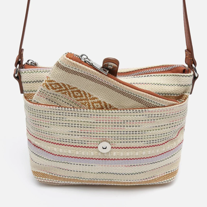 Micu bolso bandolera con estampado jacquard y neceser pequeño