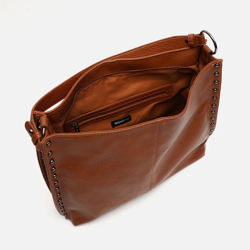 Prido bolso hobo grande con detalles metálicos