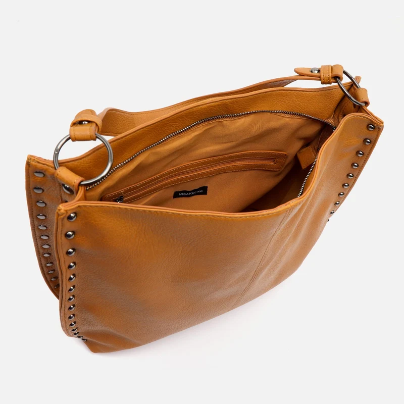 Prido bolso hobo grande con detalles metálicos