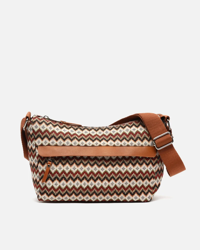 Penjis bolso bandolera con estampado jacquard ED.