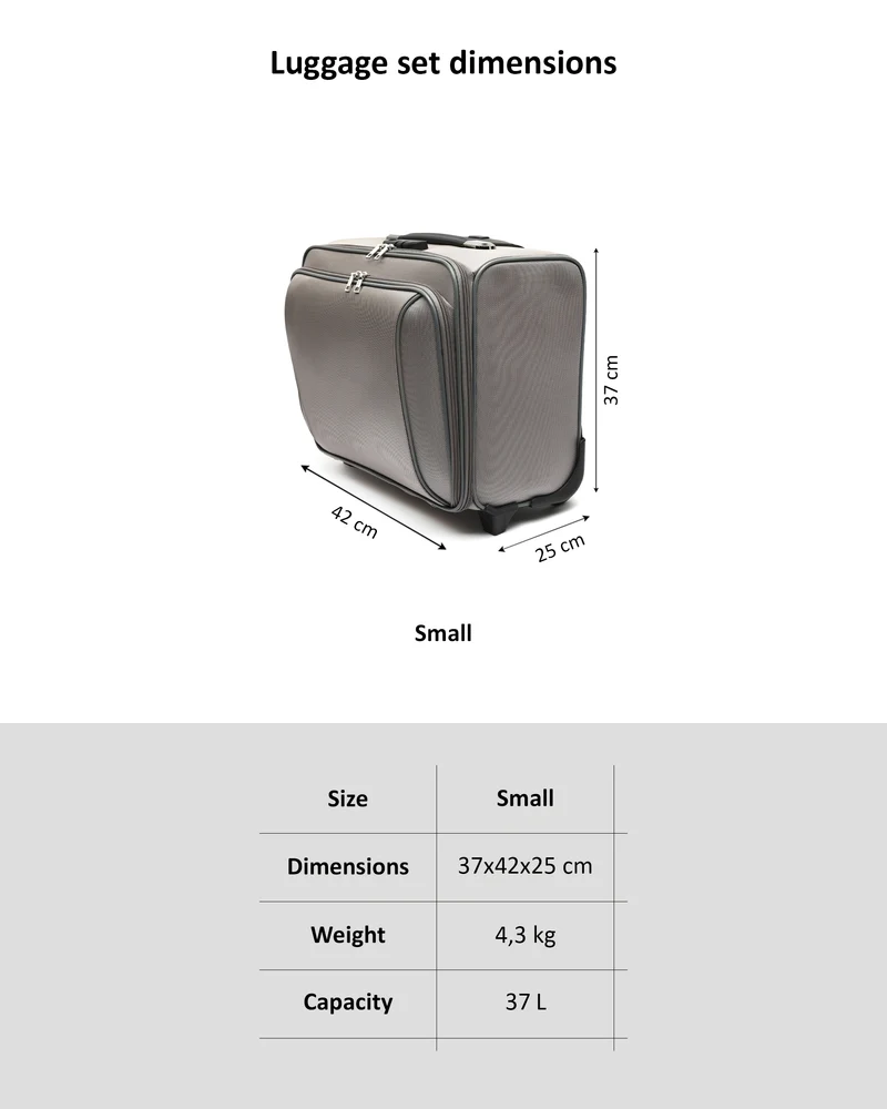 Avio maletín con ruedas con bolsillo para portátil 14 pulgadas