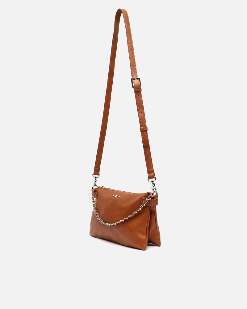 Nesco bolso bandolera pequeño con doble cadena extraíble y detalles metálicos ED.