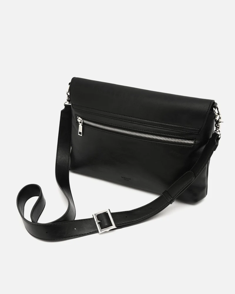 Nesqui bolso bandolera con solapa y detalles metálicos ED.