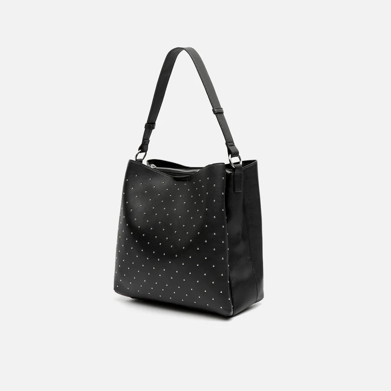Nicoleta bolso hobo con asa bandolera y detalles metálicos ED.
