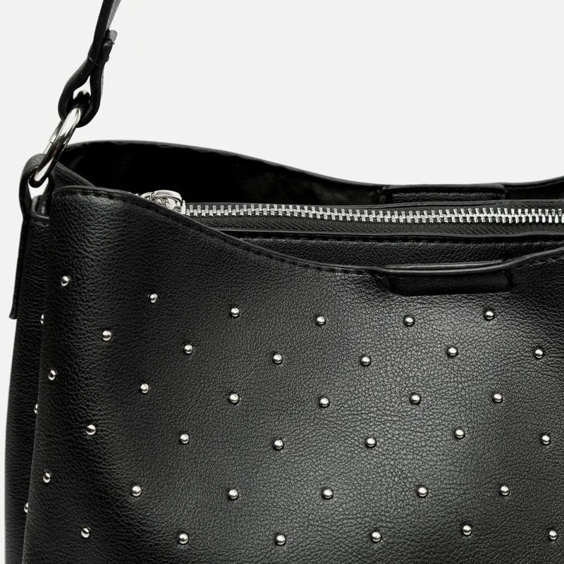 Nicoleta bolso hobo con asa bandolera y detalles metálicos ED.