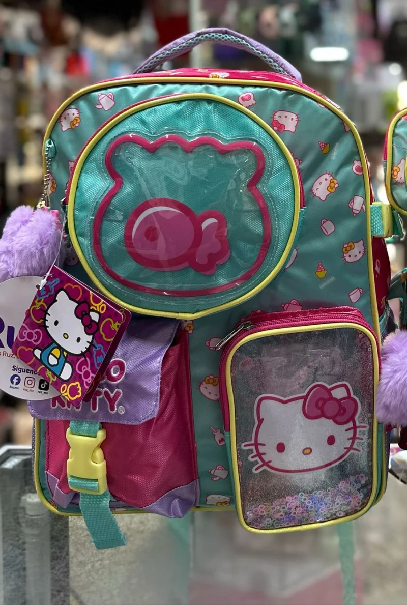 Mochila primaria Kitty agua Ruz