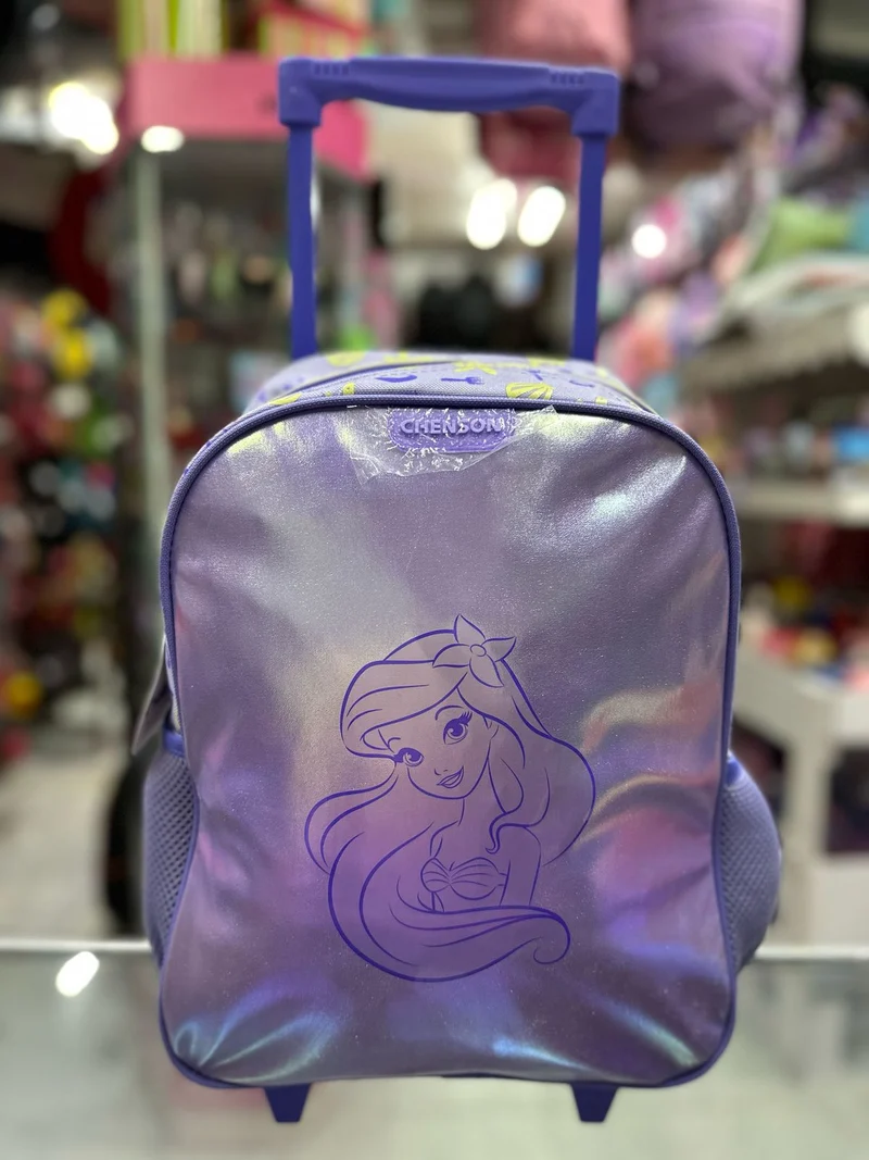 Mochila carro kinder ariel tornasol lila Chenson