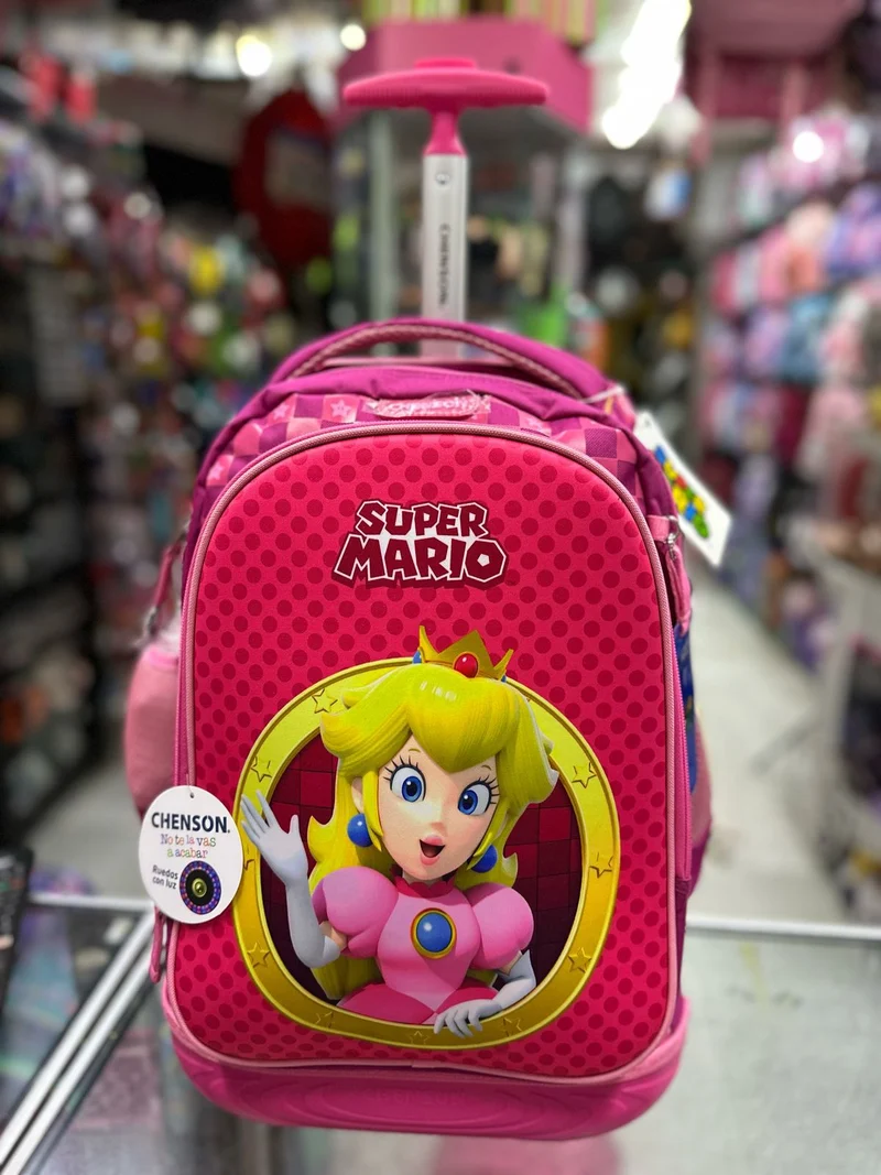 Mochila carro premium peach aro dorado Chenson