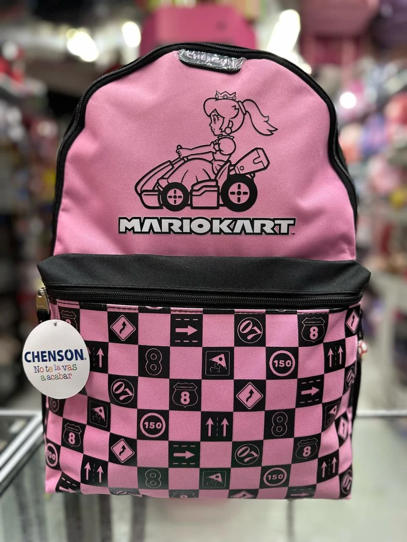Mochila primaria peach mario kart Chenson