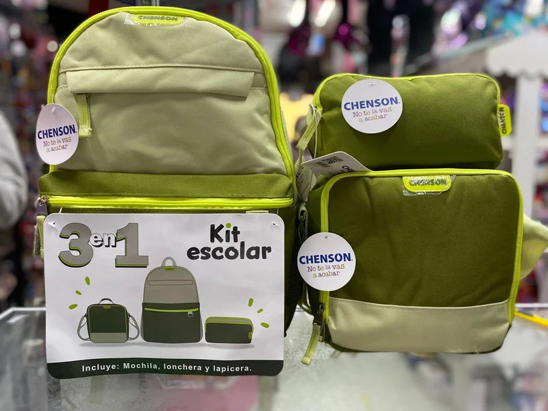 Kit 3 en 1 escolar juvenil bicolor Chenson