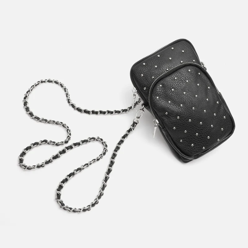 Tachita bolso bandolera mini para móvil con detalles metalizados