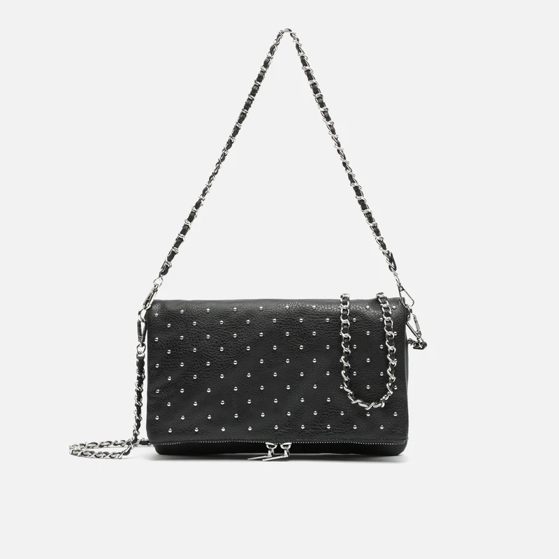 Tachita bolso bandolera con doble asa y detalles metalizados