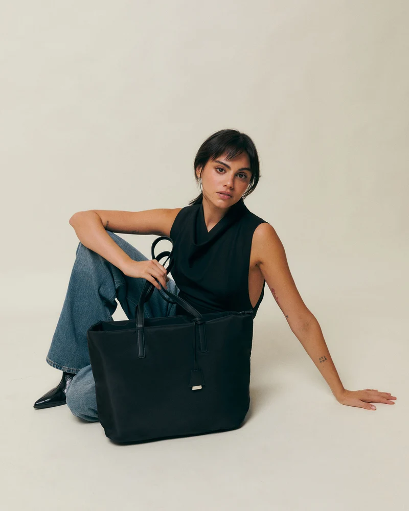 Emanda bolso shopper de nylon con bolsillo para portátil 15 pulgadas