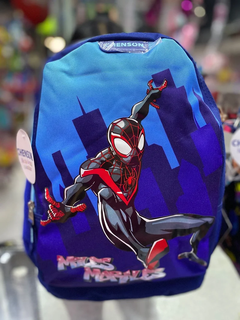 Mochila primaria Miles Morales ciudad azul Chenson