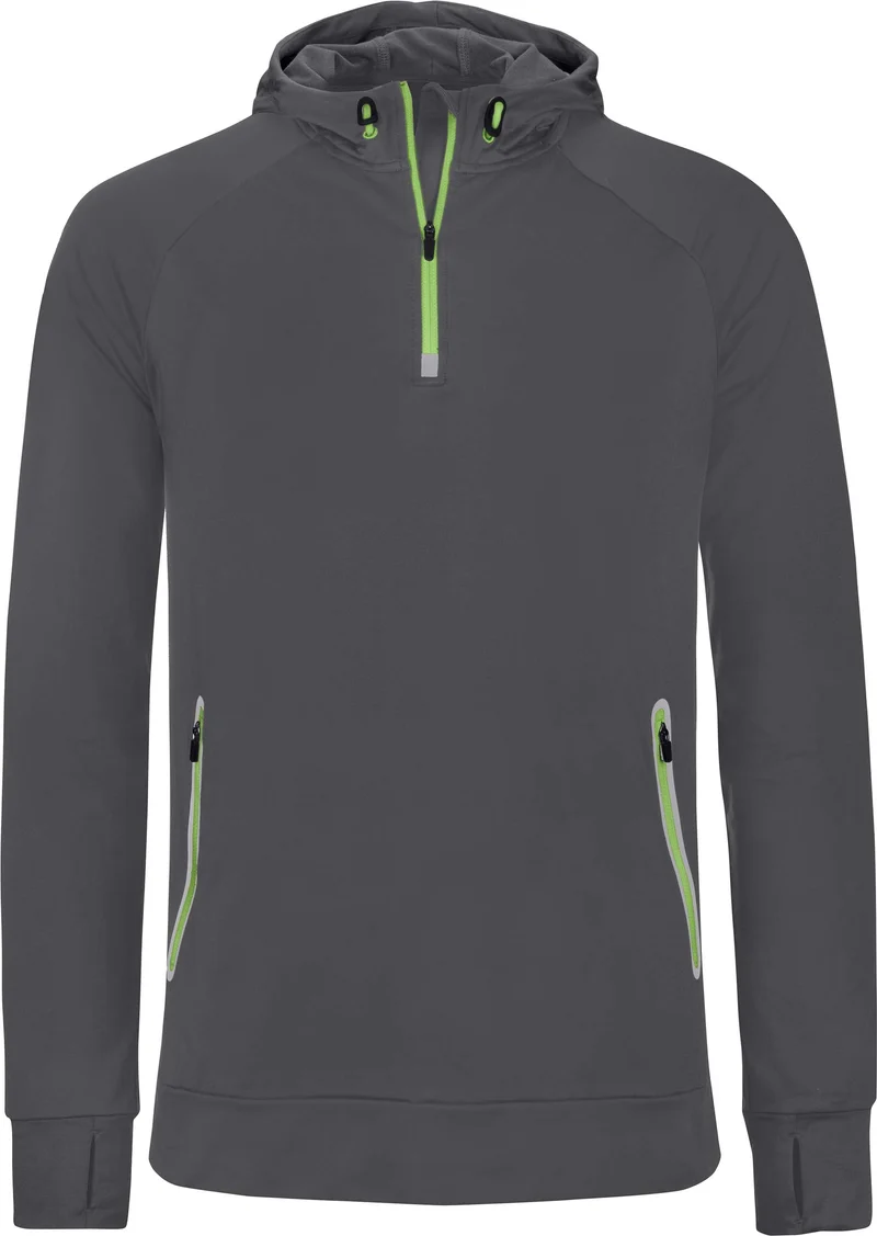 Sweatshirt de desporto 1/2 fecho com capuz