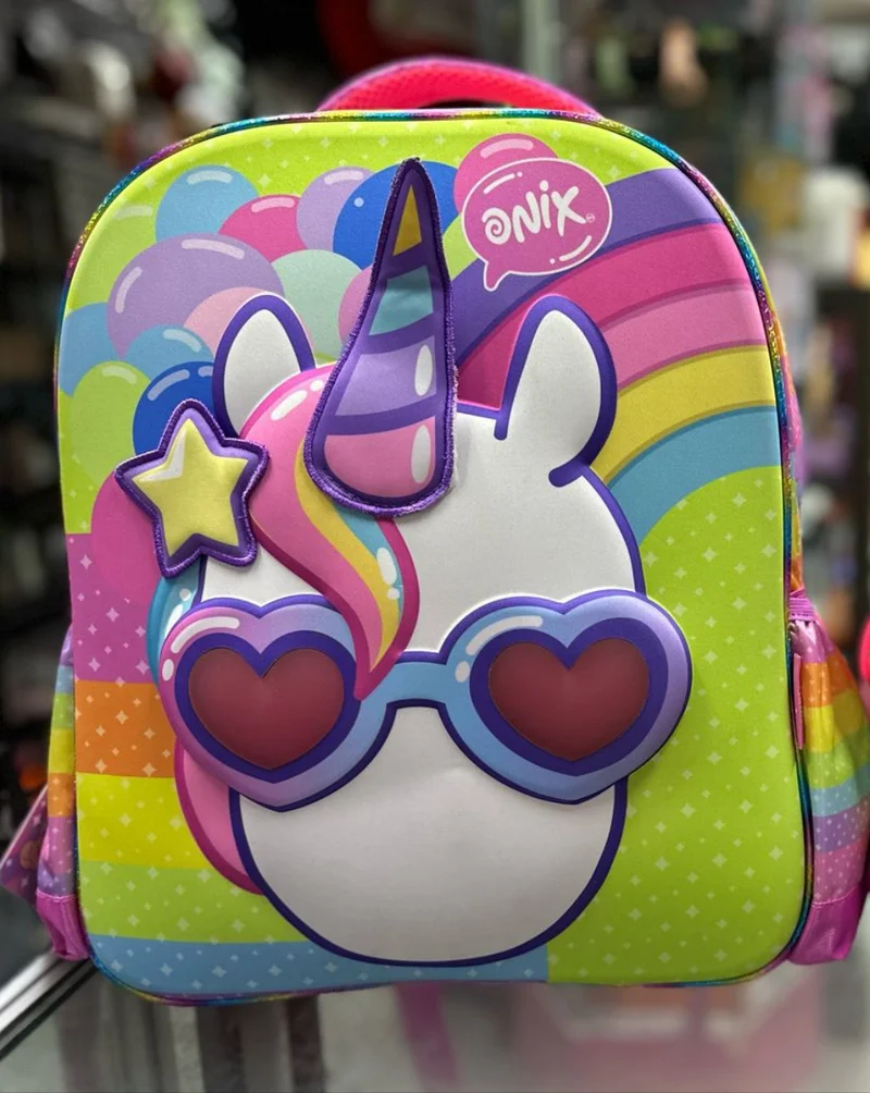Mochila primaria unicornio onix lentes Ruz