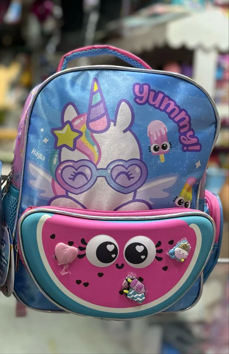 Mochila kinder unicornio onix sandía Ruz