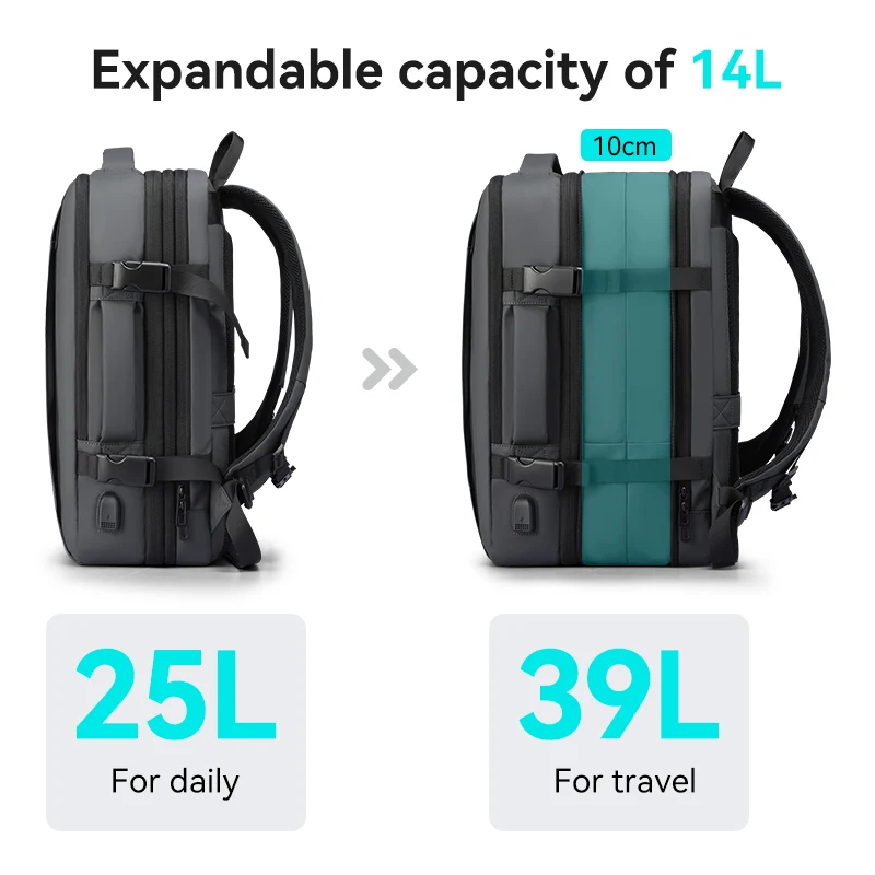 AVIADOR EXPANDIBLE: Mochila de negocios de gran capacidad con USB