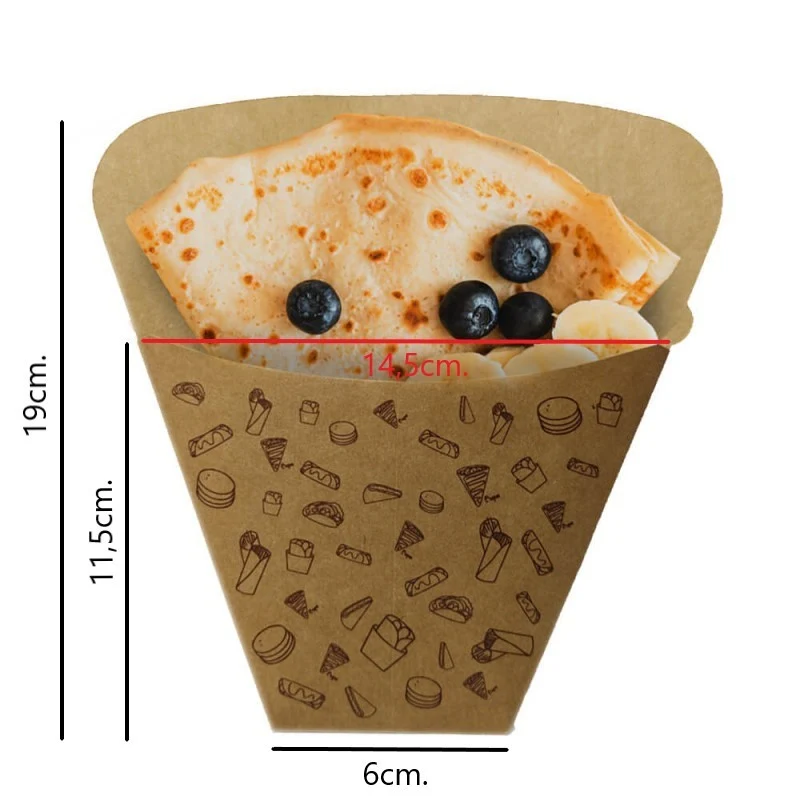 Cono Kraft para Crepes 14,5x19x6,5cm (500 unid/caja) (exclusivo online)