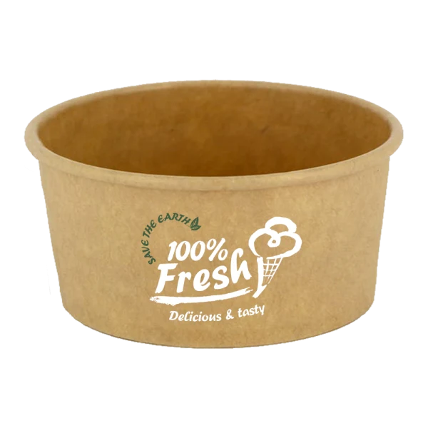 Tapa Cúpula Cerrada para Tarrina Helado Blanca/Kraft 180 y 240ml