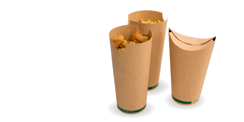 Vaso cerrado Kraft para Fritos 16*6cm (500 unid/caja) (exclusivo online)
