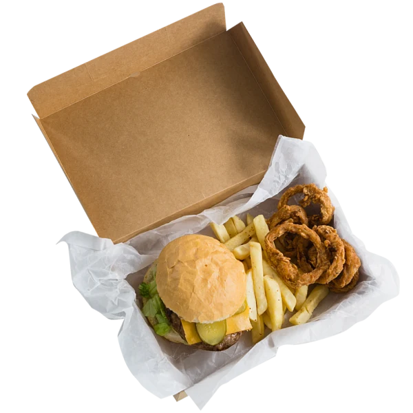 Caja Kraft Hamburguesa + Patatas 22,5x18x9cm (200 unid/caja) (exclusivo online)