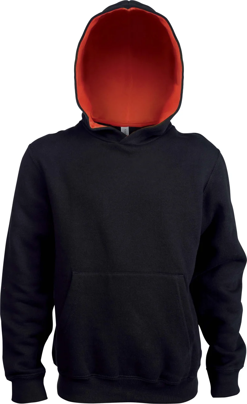 SWEATSHIRT DE CRIANÇA COM CAPUZ EM CONTRASTE