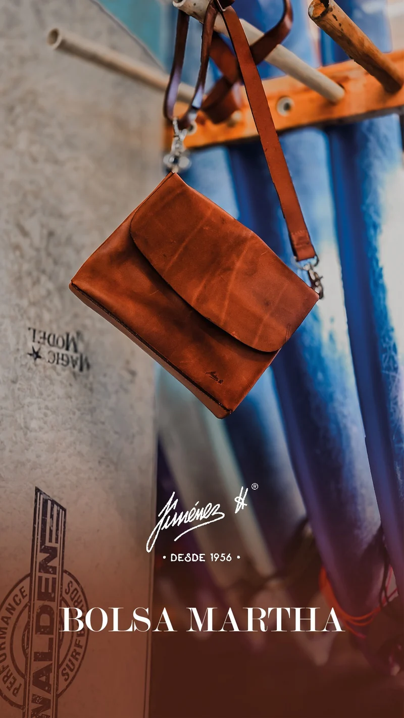 Bolso Martha de Cuero Genuino Hecho a Mano - Jiménez Piel # 2177
