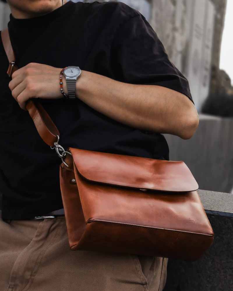 Bolso Martha de Cuero Genuino Hecho a Mano - Jiménez Piel # 2177
