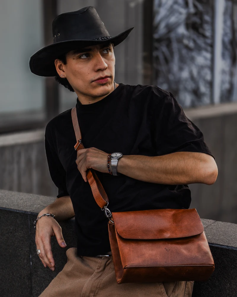 Bolso Martha de Cuero Genuino Hecho a Mano - Jiménez Piel # 2177