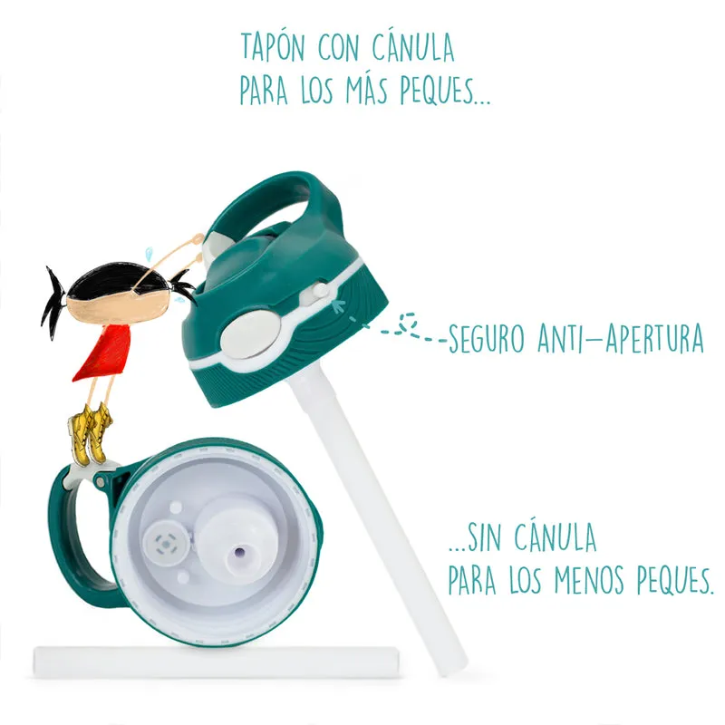 Pack Dinos botella térmica, mochila infantil, bolsa de almuerzo y neceser multiusos