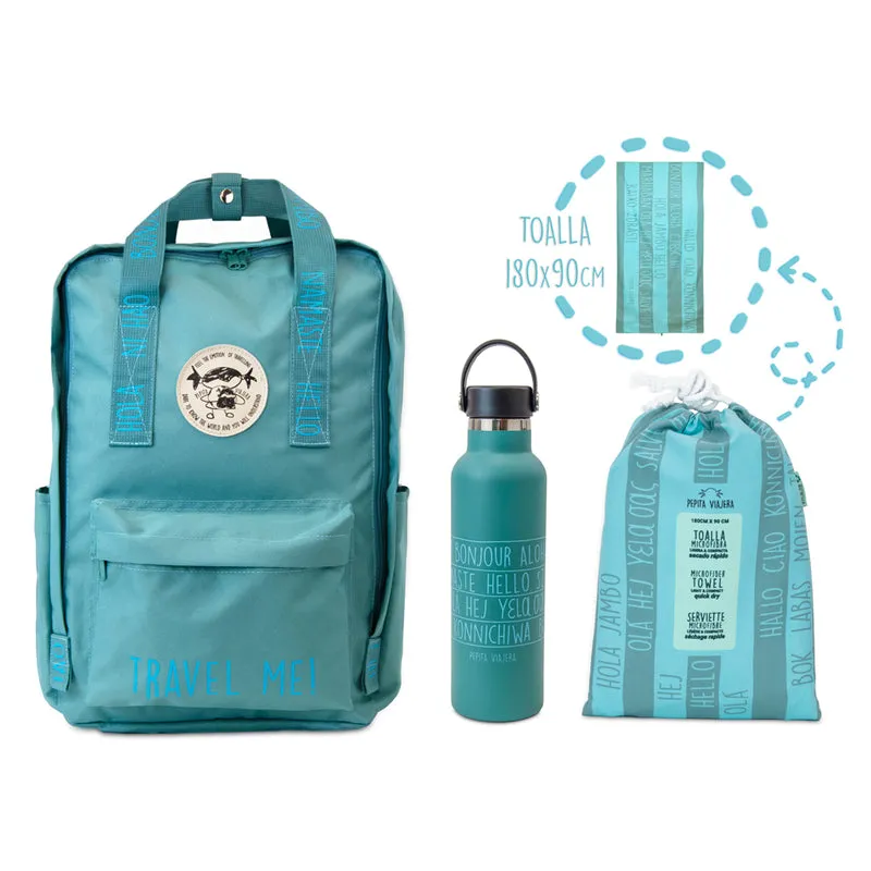 Pack Saludos del Mundo Beach Aguamarina.