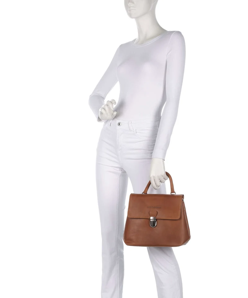 The Chesterfield Brand Wax Pull Up Cow Angera Bolso de mano cognac