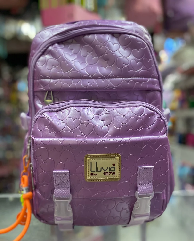 Mochila juvenil textura corazones lluvia