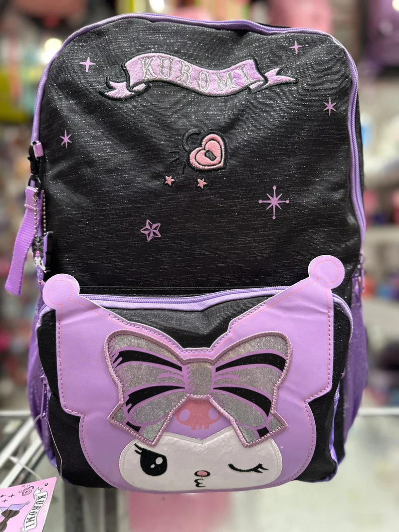Mochila primaria Kuromi moño Ruz