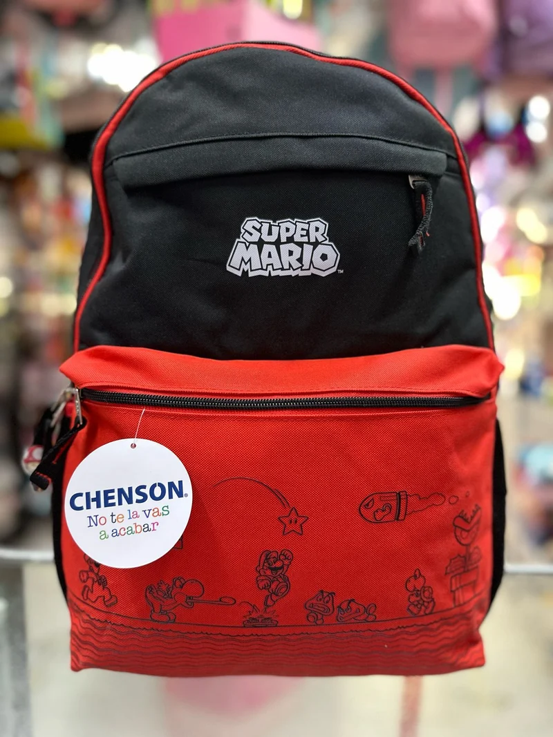 Mochila primaria súper Mario Chenson