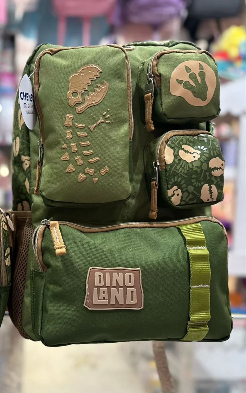 Mochila primaria fósiles dinosaurio Chenson