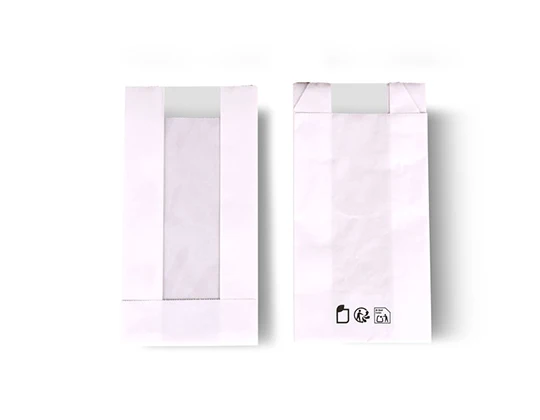 Bolsa blanca con ventana "DELUXE" 50 gsm 9x5x17cm (1000 unid/caja)-(exclusivo online)