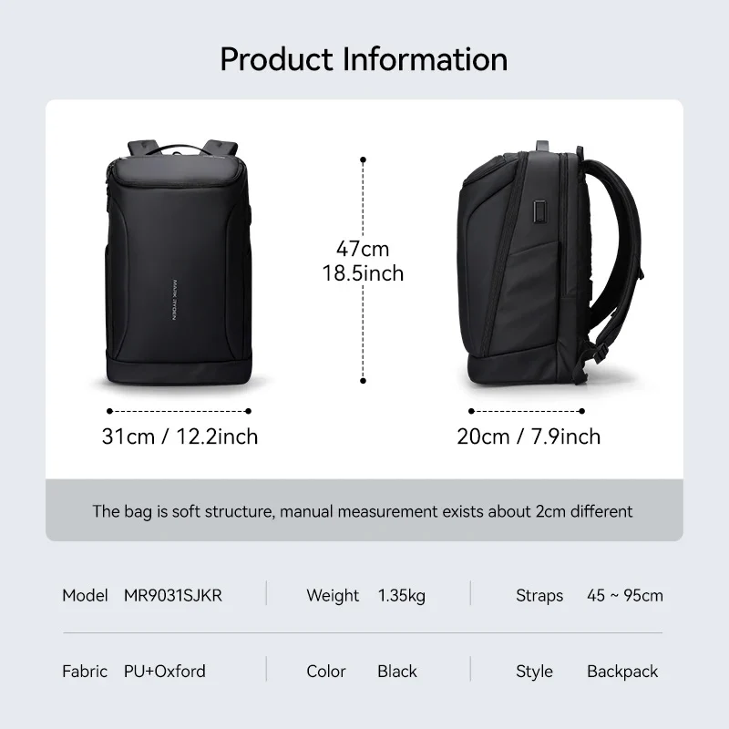 VOYAGER PRO: Mochila para portátil para negocios y viajes.