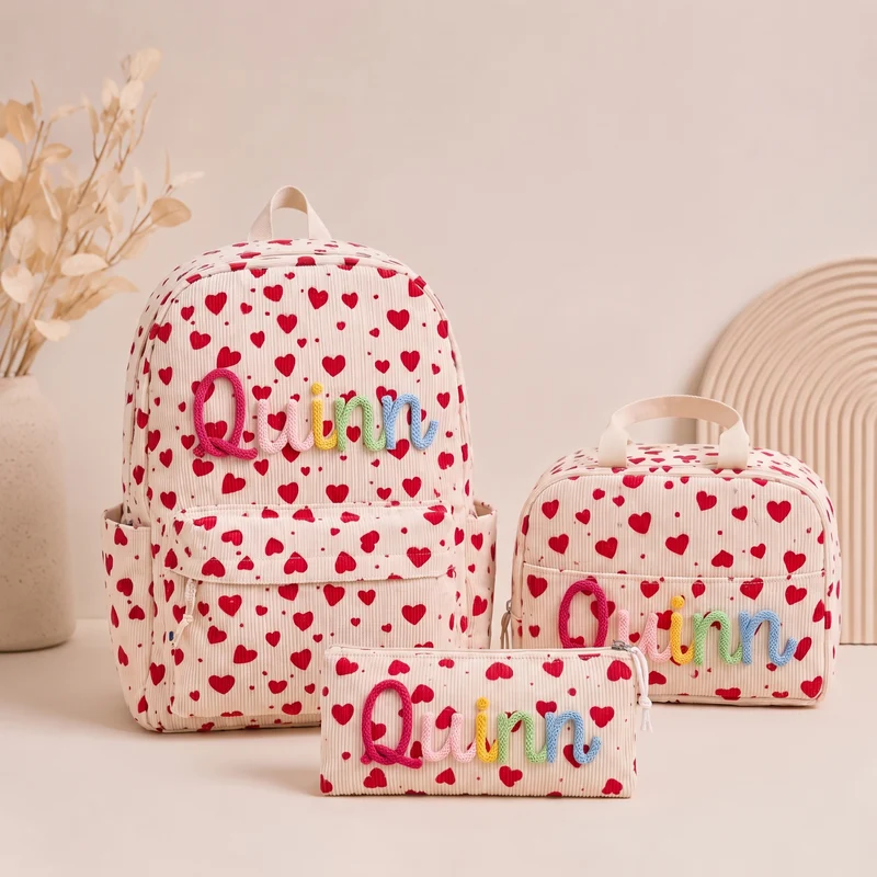 Mamaraya Personalized 3-Piece Kids Backpack Set