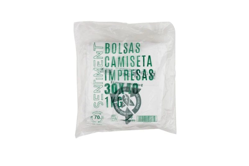 Bolsa Asa Camiseta GRANDE 50x60cm (50µm) Reciclada 70%
