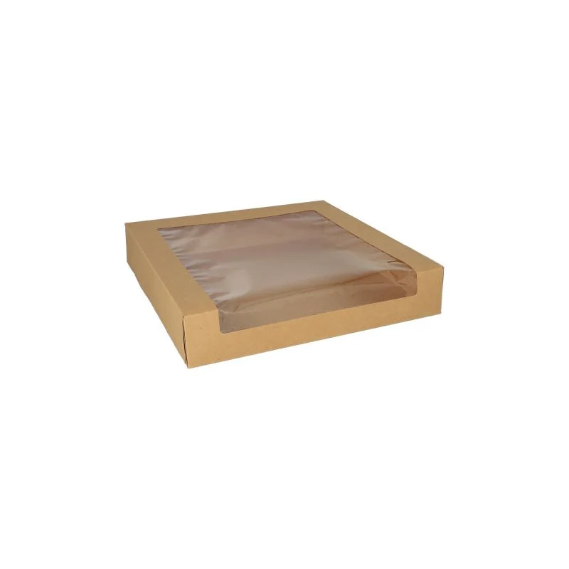 Cajas para Tarta 30 x 30 x 5,5 cm con ventana de PLA (25 unid/pack)