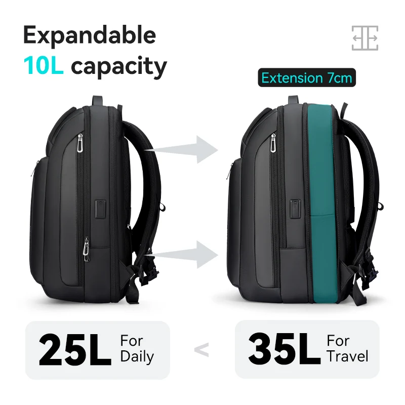 HERO: Mochila expandible para portátil de 15.6" para viajes de negocios.