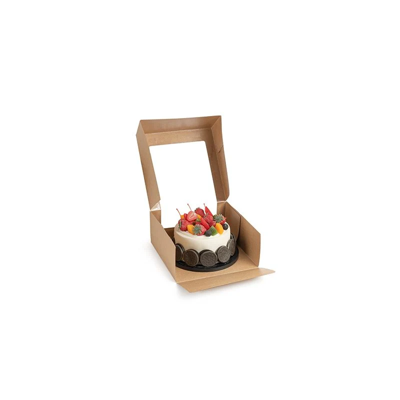 Cajas para Tarta 23 x 23 x 10 cm con ventana de PLA (25 unid/pack)