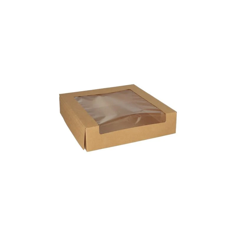 Cajas para Tarta 23 x 23 x 5,5 cm con ventana de PLA (25 unid/pack)