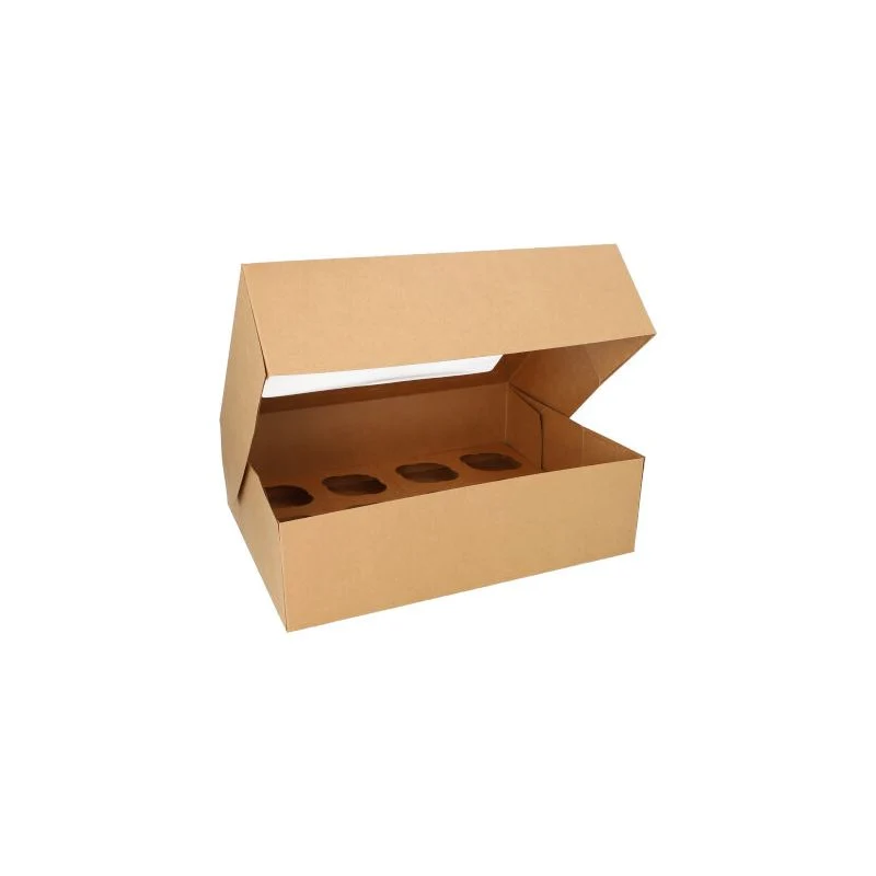 Cajas cupcakes 35 x 27 x 10 cm con ventana de PLA (para 12 cupcakes) (25 unid/pack)
