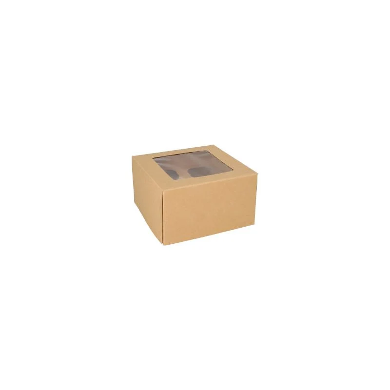 Cajas cupcakes 17,5 x 17,5 x 10 cm con ventana de PLA (para 4 cupcakes) (25 unid/pack)