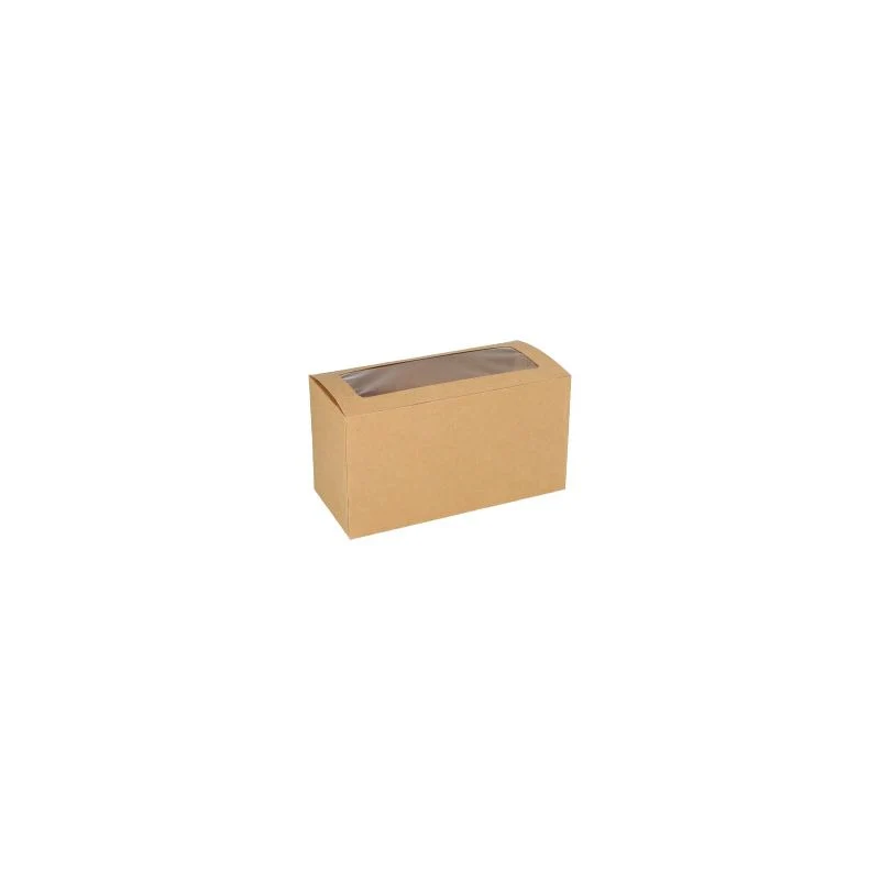 Cajas cupcakes 18,5 x 8,5 x 10 cm con ventana de PLA (para 2 cupcakes) (25 unid/pack)