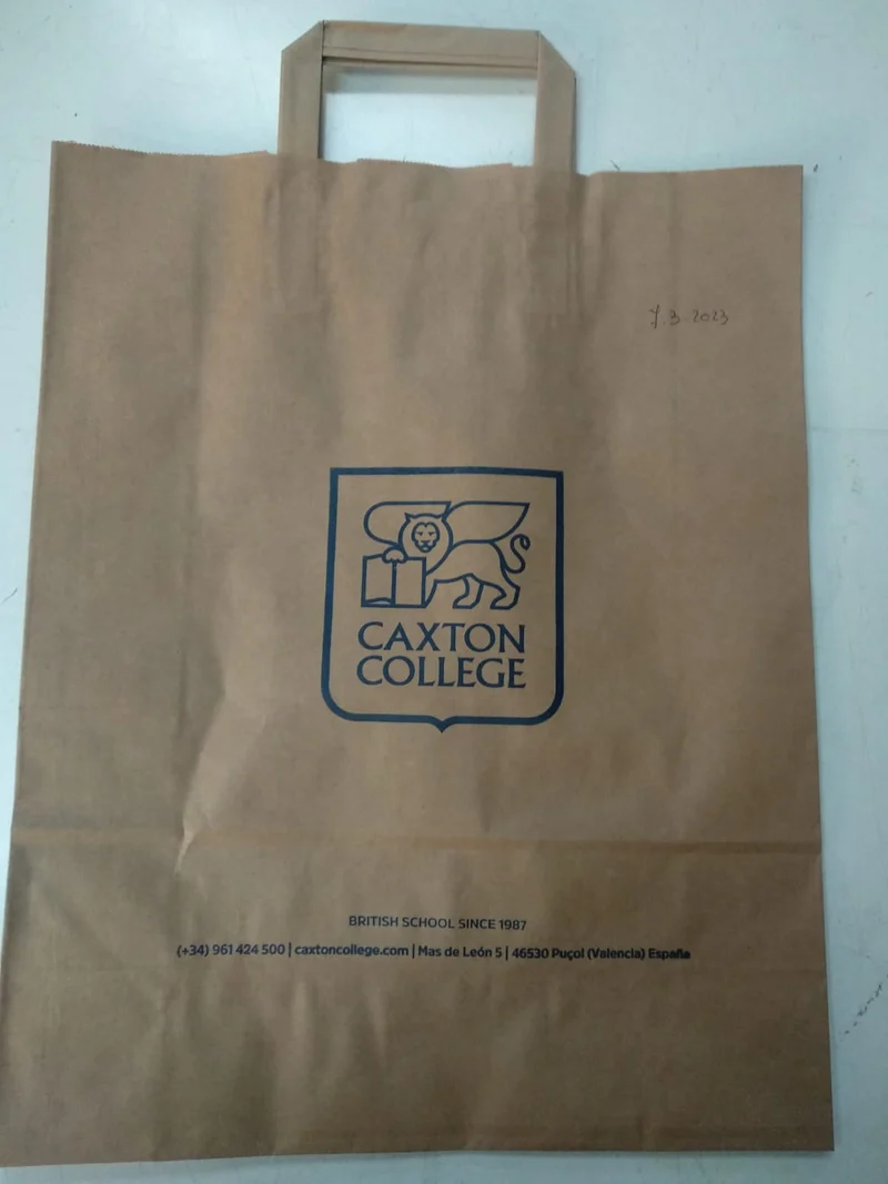 Bolsa Kraft Asa Plana M (32x21x35cm) (personalizada a 1 tinta- a 2 caras)- 1500 unidades