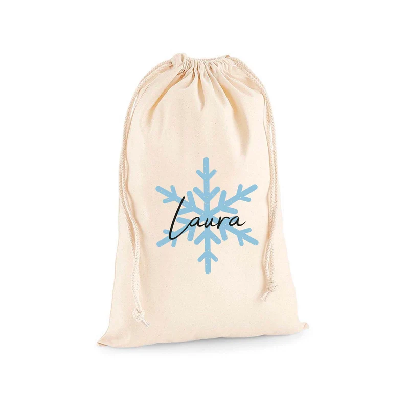 Saco de Navidad personalizado copo de nieve